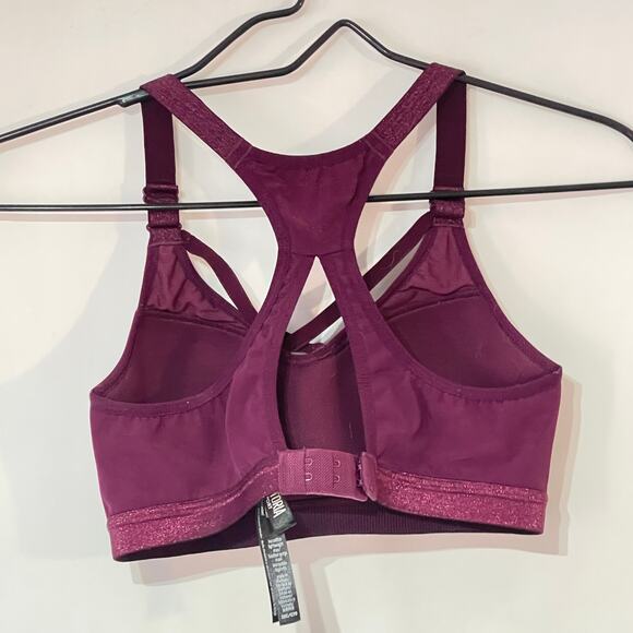 Victoria's Secret Sports Bra Womens 32C Dark Red Strappy Molded Cups Wireless - Picture 3 of 12